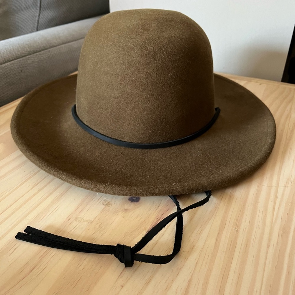 Brixton Olive Tiller Hat with Black Trim